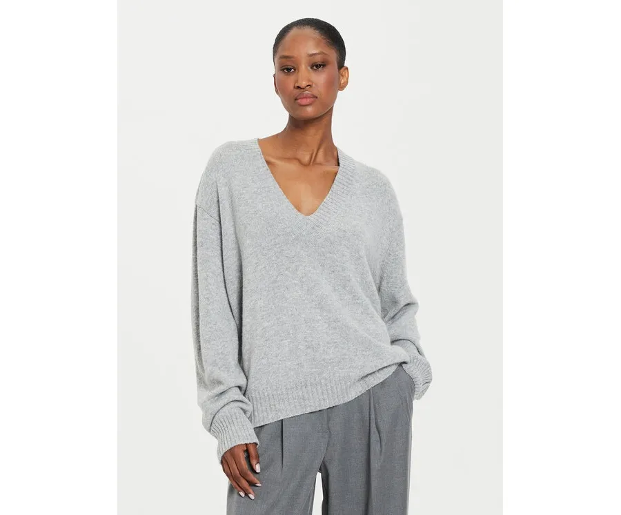 obrazek 1 Kontatto Sweter 3M0177 Szary Regular Fit