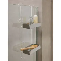 Picture Double shower shelf with two hooks - Stilhaus