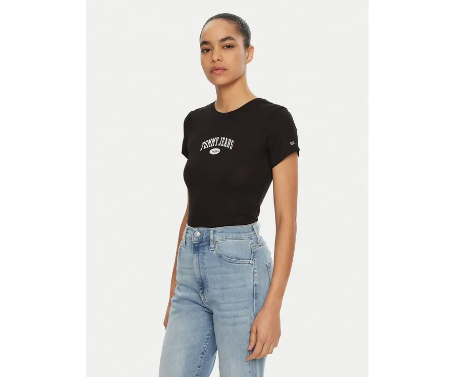 obrazek 1 Tommy Jeans T-Shirt DW0DW19435 Czarny Slim Fit