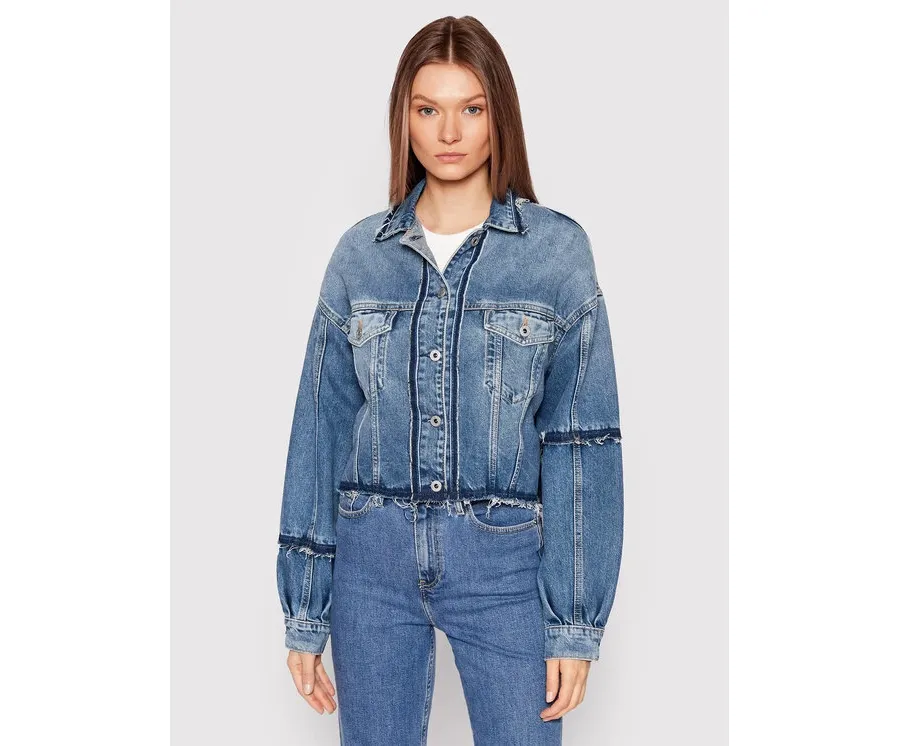 obrazek 1 Pepe Jeans Kurtka jeansowa Sage Reclaim PL402062 Niebieski Relaxed Fit