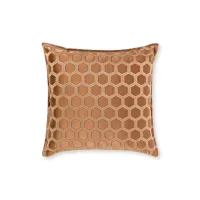 Picture Copper-colored pillow with a geometric pattern