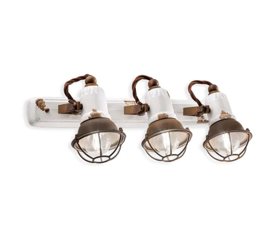 obrazek 1 Włoska lampa ścienna z trzema światłami Loft w stylu retro