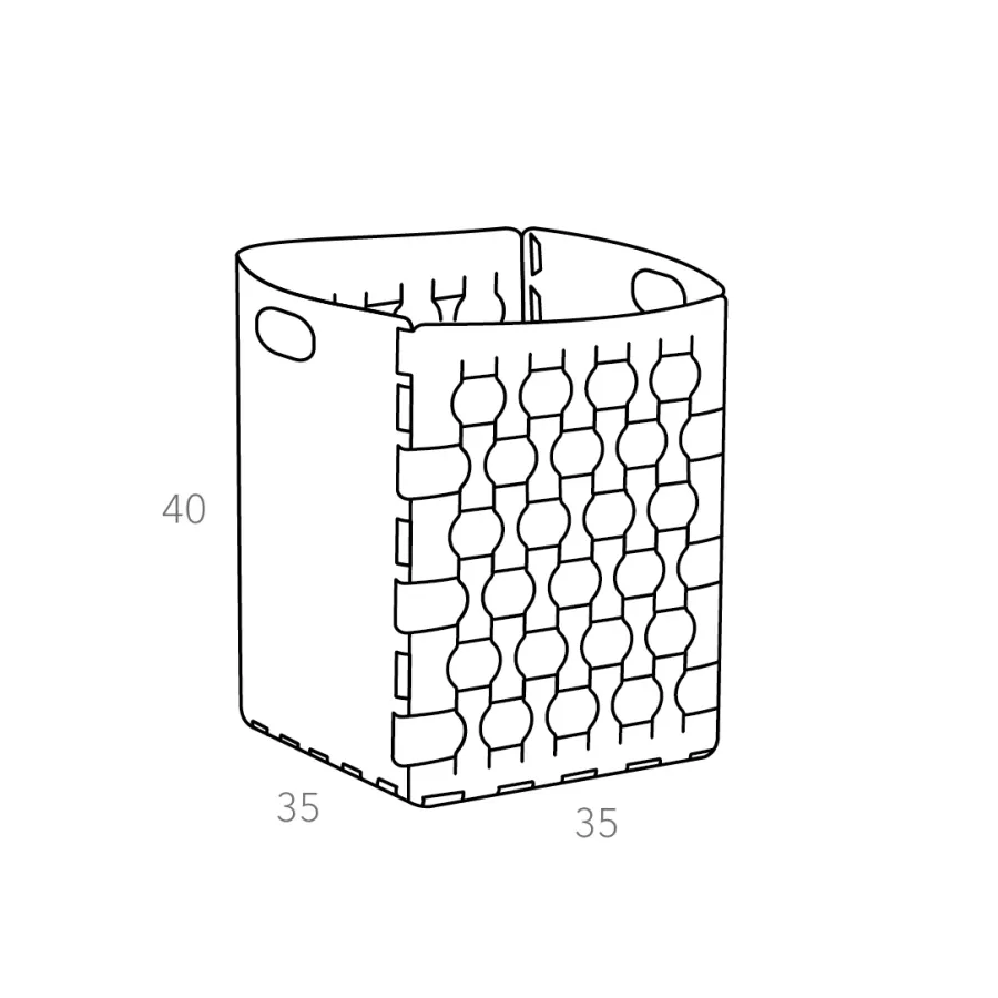 obrazek 2 Oryginalny wysoki kosz Dubai 35x35xH40 cm w kolorze eukaliptusa