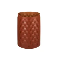 Zdjęcie Bordowy kosz Bottega Ø40xH57 cm wykonany ze skóry
