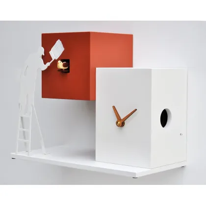 Zdjęcie Ozdobny zegar z kukułką i wizerunkiem malarza do pokoju dziecięcego