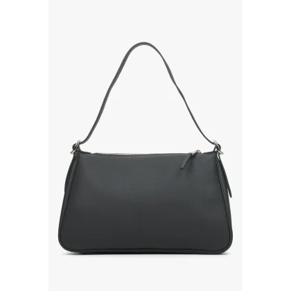 Zdjęcie Estro: Czarna torebka damska na ramię ze skóry naturalnej