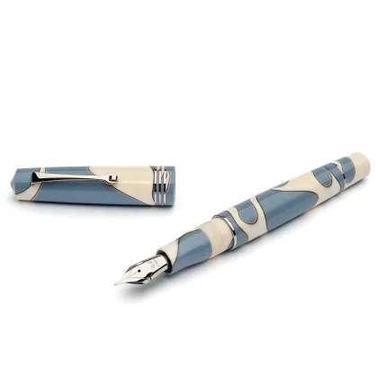 Picture Stylish fountain pen with a silver nib by Leonardo in vintage style,