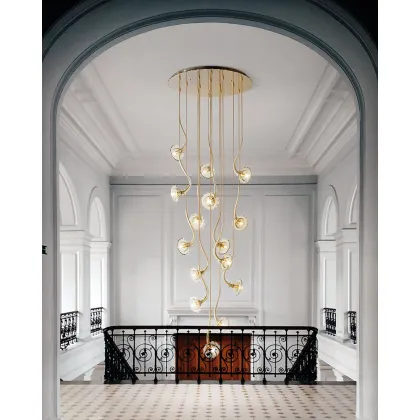 Zdjęcie Ekskluzywna włoska lampa wisząca - szkło murano wykonane ręcznie