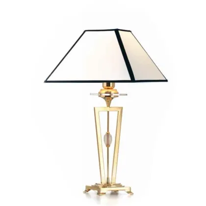 Zdjęcie Lampa stołowa w kształcie trapezu z kloszem z kości słoniowej - Il Paralume Marina