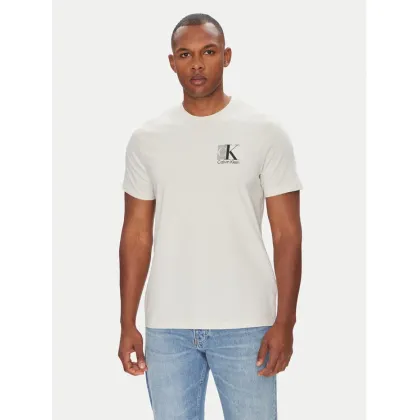 Zdjęcie Calvin Klein T-Shirt Abstract Graphic LV04RC853G Écru Regular Fit