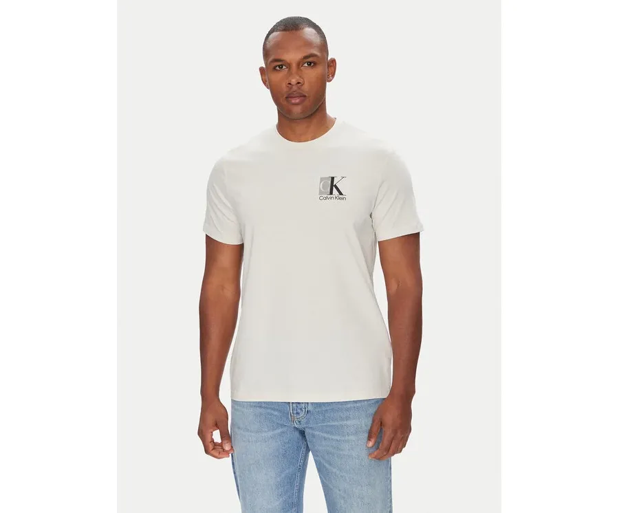 obrazek 1 Calvin Klein T-Shirt Abstract Graphic LV04RC853G Écru Regular Fit