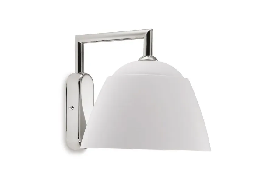 obrazek 1 Stylowa mosiężna lampa na ścianę wykończona polerowanym chromem lub niklem