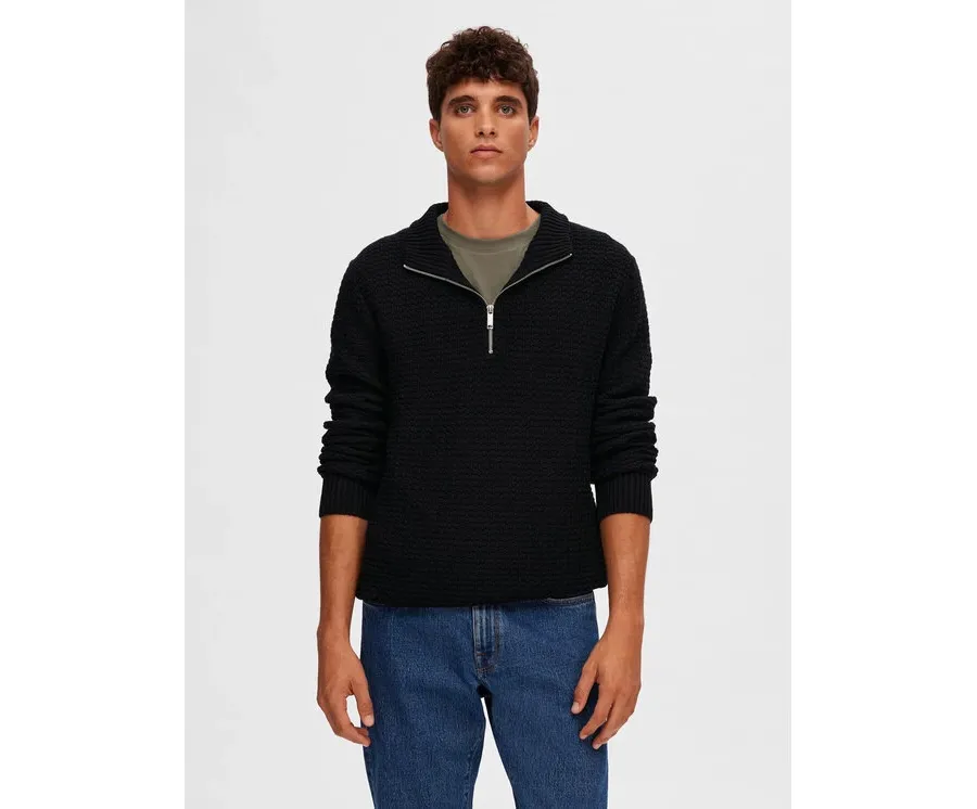 obrazek 1 Selected Homme Sweter 16091800 Czarny Regular Fit