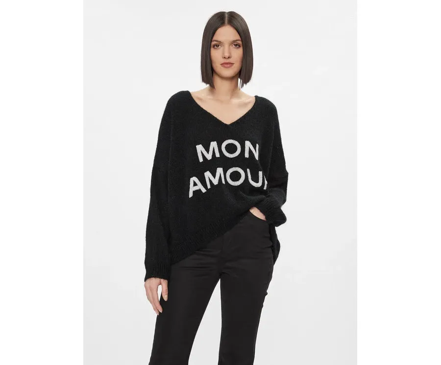 obrazek 1 Kontatto Sweter 3M1200 Czarny Oversize