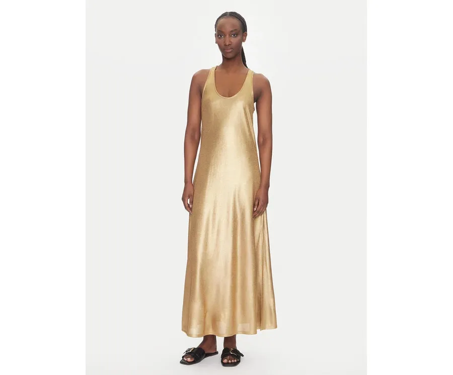 obrazek 1 LOLA CASADEMUNT Sukienka letnia LS2516020 Złoty Relaxed Fit