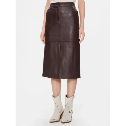 Zdjęcie Max Mara Leisure Spódnica skórzana Ethel 2416771027 Bordowy Regular Fit