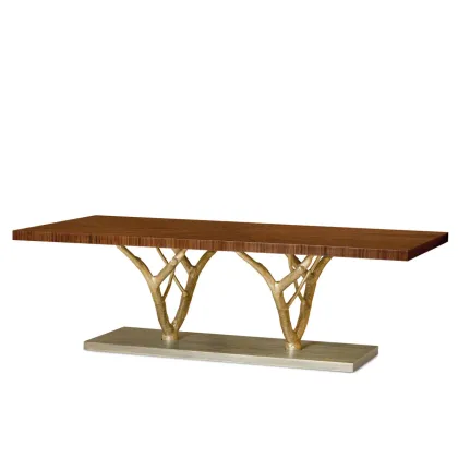 Picture Brown dinner table made of American walnut veneer - Ginger & Jagger
