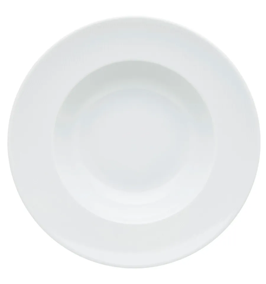 obrazek 1 Porcelanowy duży talerz na makaron Spirit White z delikatnym reliefowym zdobieniem - Vista Alegre