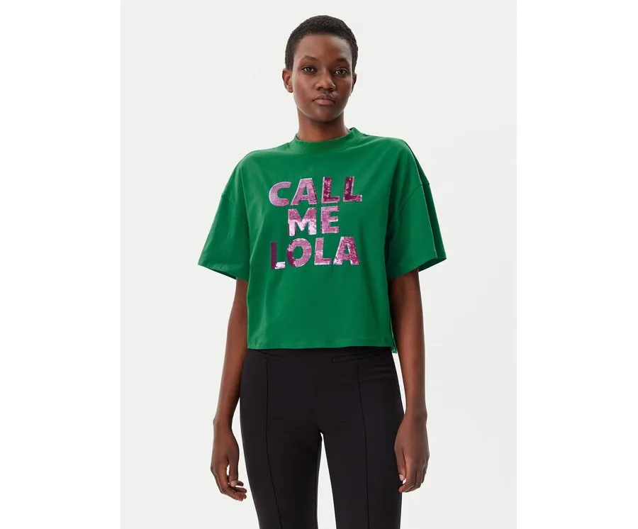 obrazek 1 LOLA CASADEMUNT T-Shirt LS2515054 Zielony Relaxed Fit