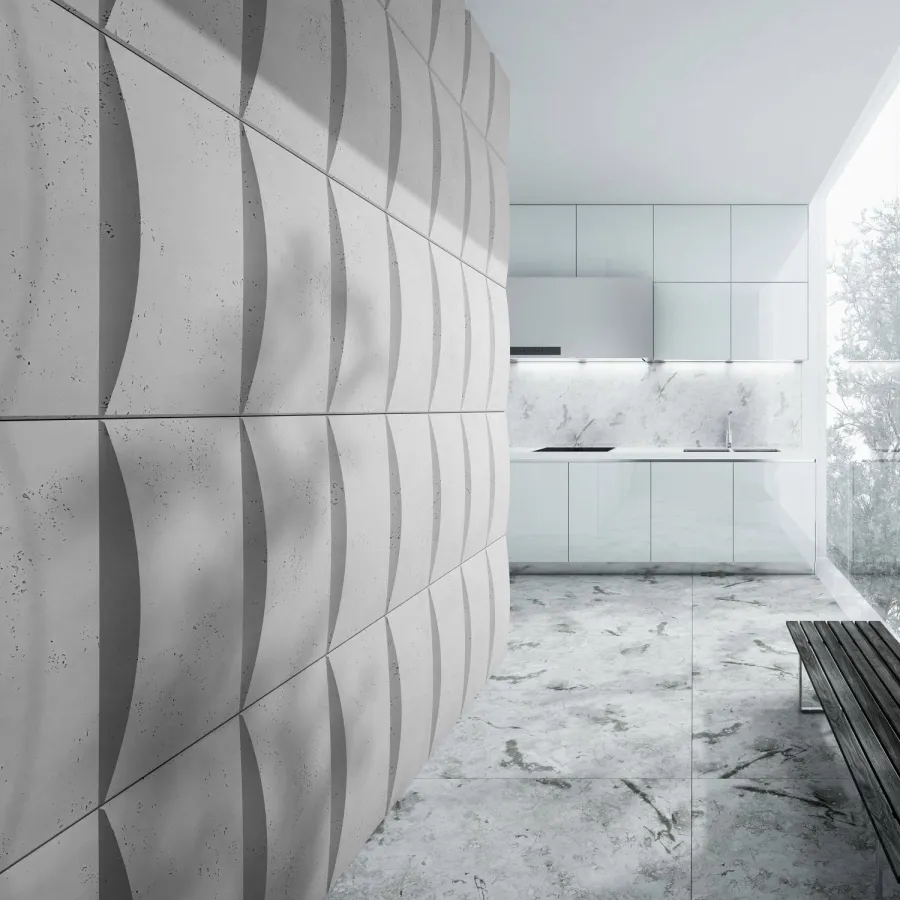 obrazek 1 60x60 cm VT - PB20 (B1 siwo biały) BLOK - panel dekor 3D beton architektoniczny
