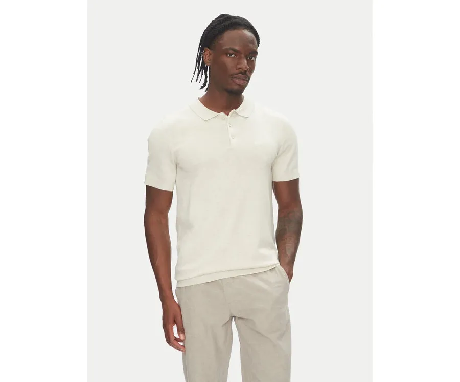 obrazek 1 Lindbergh Polo 30-800159 Beżowy Slim Fit