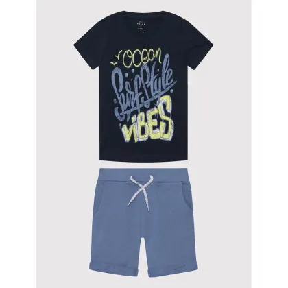 Zdjęcie NAME IT Komplet t-shirt i szorty sportowe 13200344 Granatowy Regular Fit