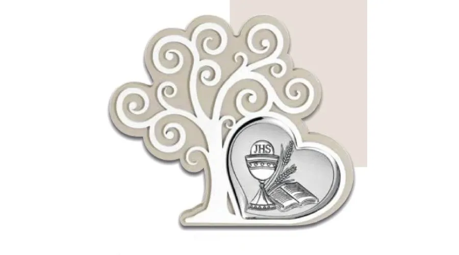 obrazek 1 Stylowa srebrna ozdoba 17,3х14,9 cm na komunię świętą