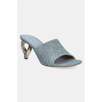 Zdjęcie JW Anderson klapki Chain Heel Open Mule damskie kolor niebieski na słupku SN0104 LA0238 800