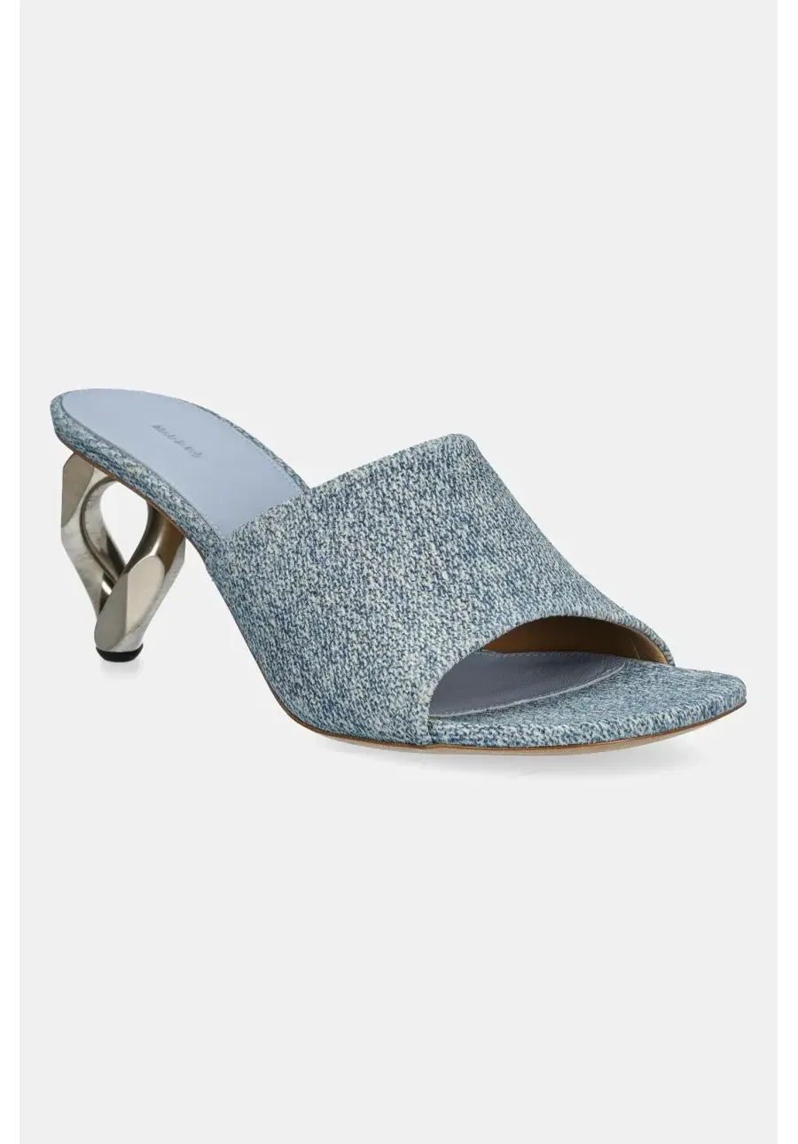 obrazek 1 JW Anderson klapki Chain Heel Open Mule damskie kolor niebieski na słupku SN0104 LA0238 800