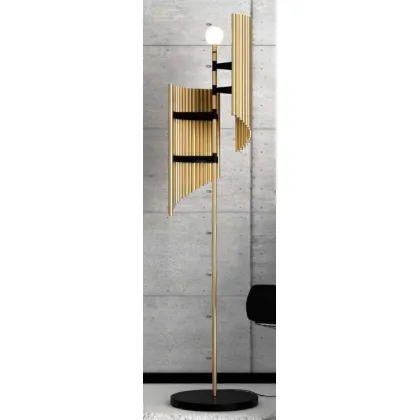Zdjęcie Włoska lampa stojąca podłogowa z jednym światłem w stylu Art Deco - Il Paralume Marina