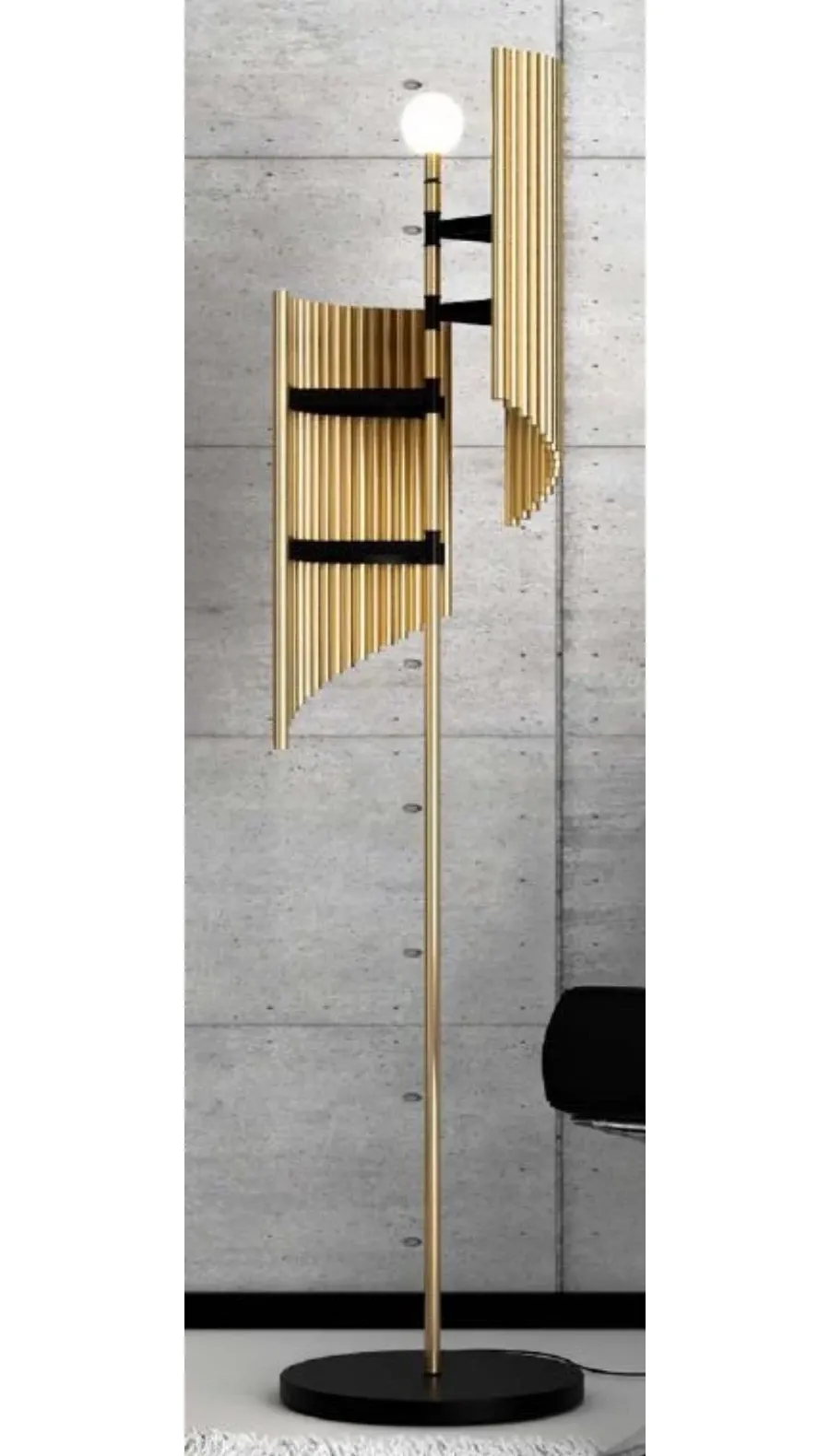 obrazek 1 Włoska lampa stojąca podłogowa z jednym światłem w stylu Art Deco - Il Paralume Marina