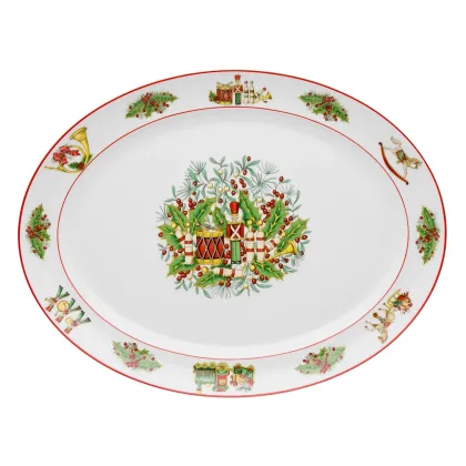 Zdjęcie Porcelanowy duży owalny talerz z kolekcji Christmas Magic inspirowanej Londynem - Vista Alegre