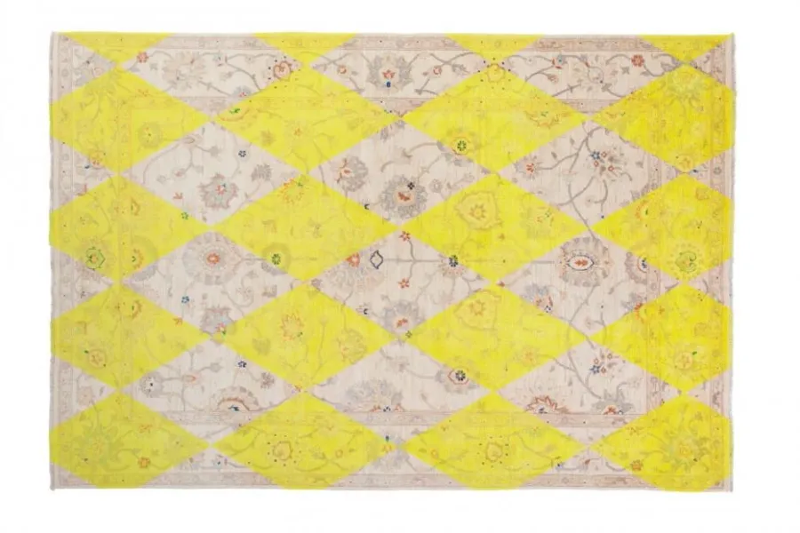 obrazek 1 Luksusowy dywan z żółtym akcentem - DOUBLE LAYER YELLOW