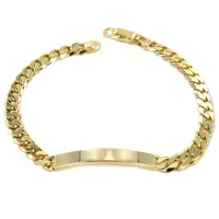 Picture Men's bracelet with a plate made of yellow gold