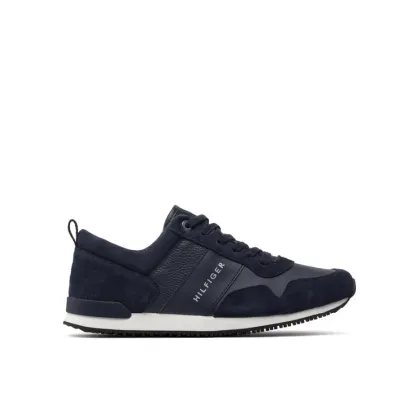 Zdjęcie Tommy Hilfiger Sneakersy Iconic Leather Suede Mix Runner FM0FM00924 Granatowy