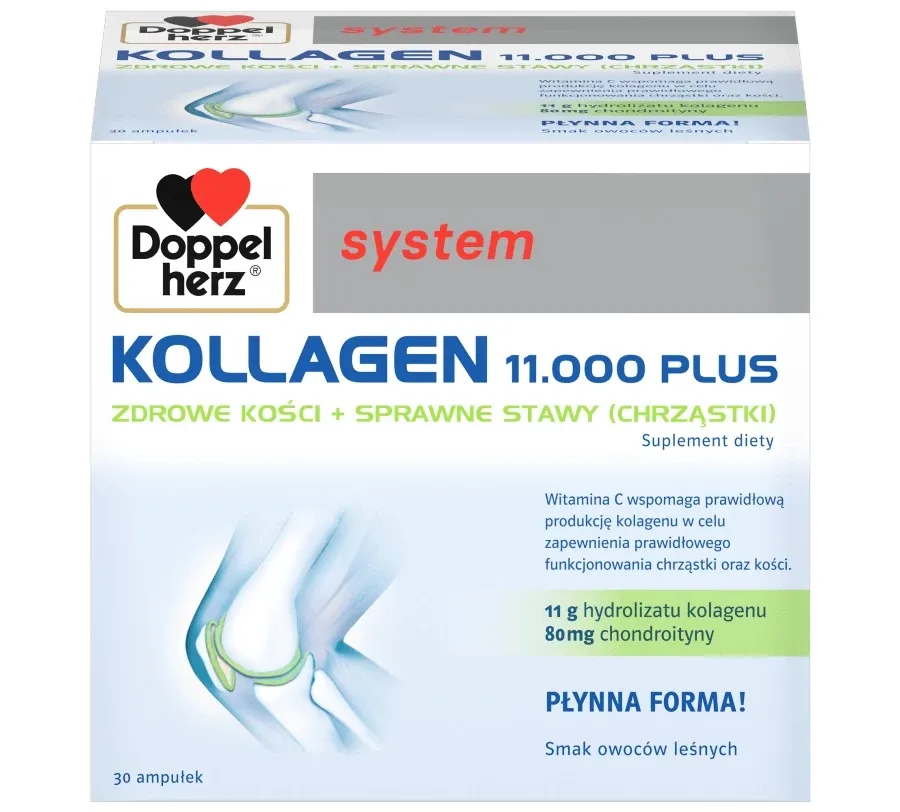 obrazek 1 Doppelherz System Kollagen 11.000 Plus, Fiolki z płynem doustnym DOPPELHERZ