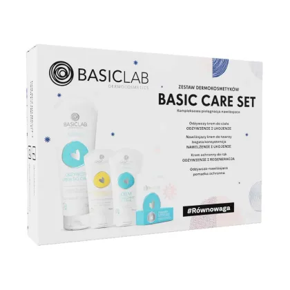 Zdjęcie Basiclab Zestaw (Krem do ciała+ Krem bogaty  + Krem do rąk  + Pomadka 4g) Basiclab Dermocosmetics