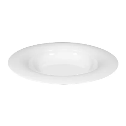 Zdjęcie Stylowy biały porcelanowy talerz do zupy o nowoczesnym wzornictwie – Tettau