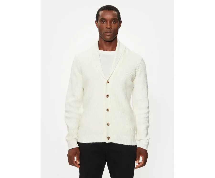 obrazek 1 Lindbergh Kardigan 30-804059B Biały Relaxed Fit