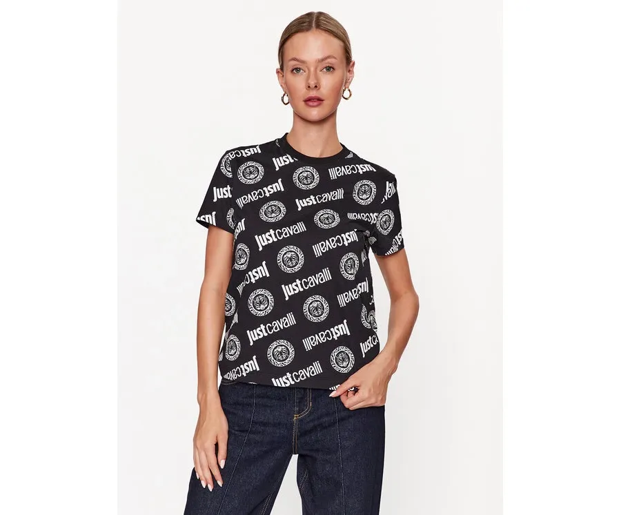 obrazek 1 Just Cavalli T-Shirt 75PAH610 Czarny Regular Fit