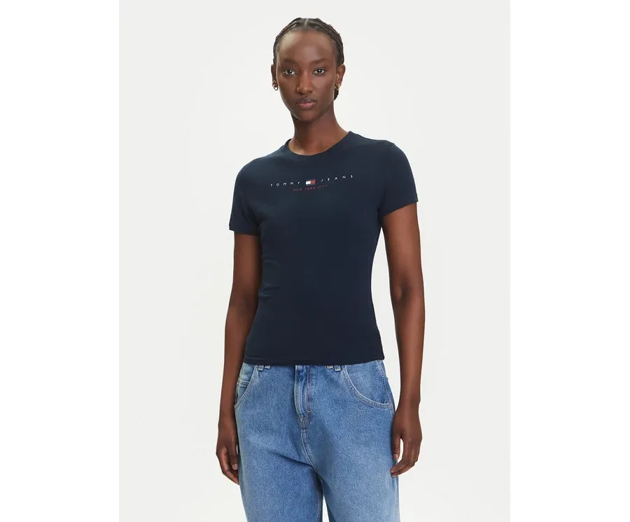 obrazek 1 Tommy Jeans T-Shirt Linear DW0DW21422 Granatowy Slim Fit