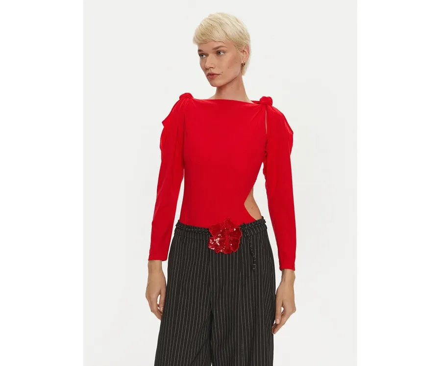 obrazek 1 ROTATE Body Linno 1137473017 Czerwony Slim Fit