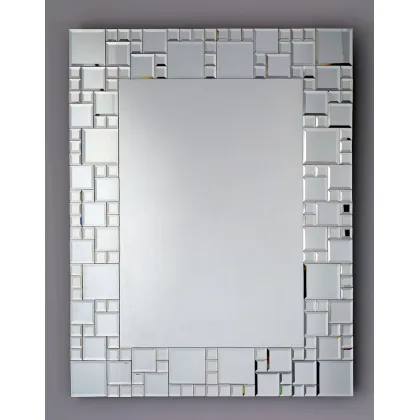 Zdjęcie Kryształowe prostokątne lustro z solidnych bloków szkła Murano