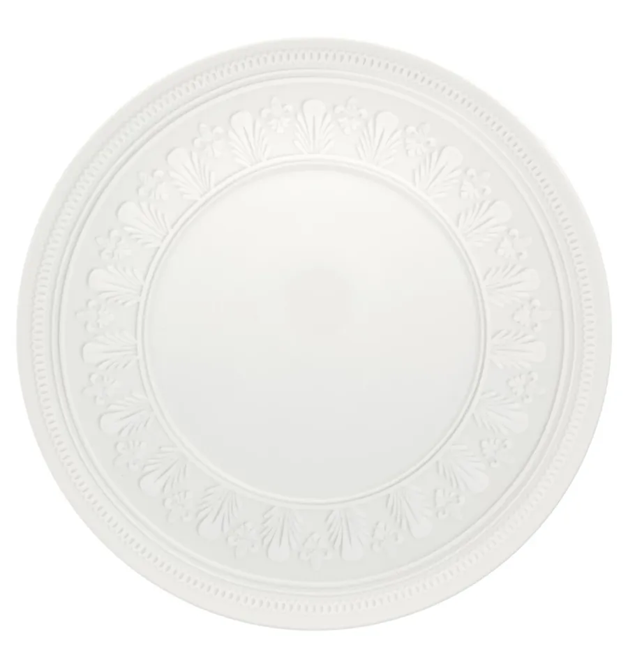 obrazek 1 Porcelanowy talerz deserowy Ornament z białą rzeźbiarską dekoracją - Vista Alegre