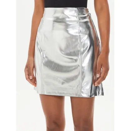 Zdjęcie Guess Spódnica z imitacji skóry W4YD71 WGAP0 Srebrny Regular Fit