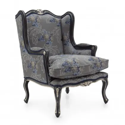 Zdjęcie Szary elegancki fotel ze strukturą drewna bukowego w stylu klasycznym - Sevensedie