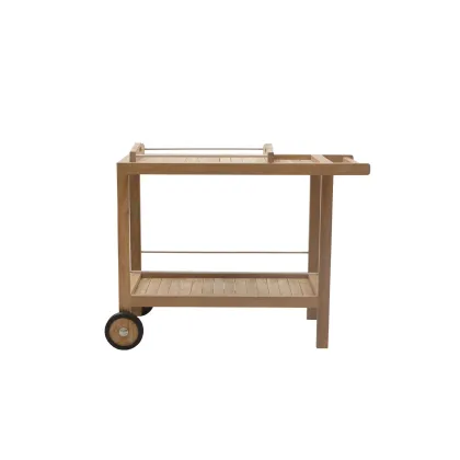 Zdjęcie Wyjątkowy wózek ogrodowy z tacą z drewna tekowego