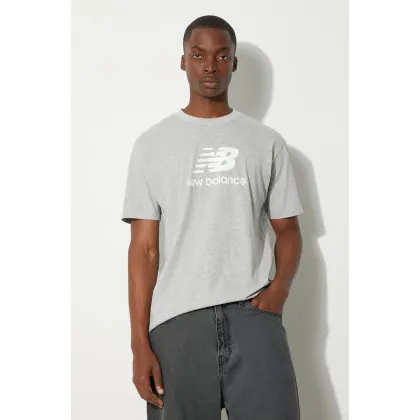 Zdjęcie New Balance t-shirt męski kolor szary z nadrukiem MT31541AG-1AG