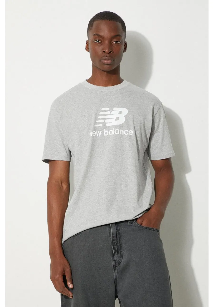 obrazek 1 New Balance t-shirt męski kolor szary z nadrukiem MT31541AG-1AG