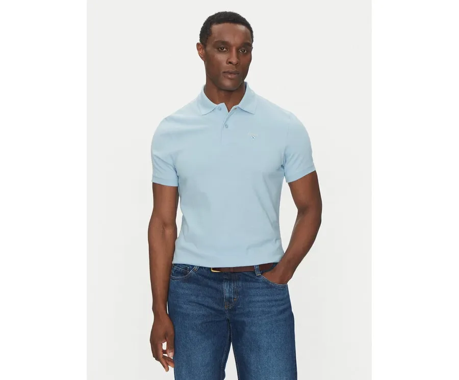 obrazek 1 Barbour Polo Original Sports MML0358BL32 Błękitny Tailored Fit